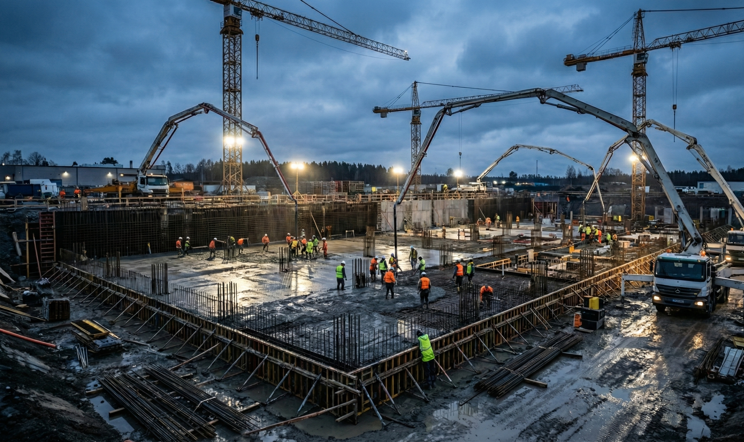 Betonarbeiten auf der Baustelle